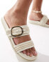 New Look strappy flat sandal in raffia off white