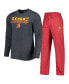 ფოტო #1 პროდუქტის Men's Cardinal, Charcoal USC Trojans Meter Long Sleeve T-shirt and Pants Sleep Set