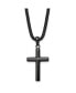 ფოტო #1 პროდუქტის Polished Metal IP-plated Cross Pendant Box Chain Necklace