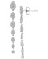 Фото #1 товара Diamond Cluster Linear Drop Earrings (1 ct. t.w.) in 14k Gold or 14k White Gold, Created for Macy's