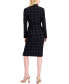 ფოტო #5 პროდუქტის Women's Windowpane-Print Skirt Suit