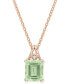 Фото #1 товара Macy's green Quartz (5-1/2 ct. t.w.) & White Topaz Accent 18" Pendant Necklace in Rose-Plated Sterling Silver