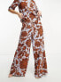 Фото #2 товара Vero Moda Aware wide leg trousers co-ord in blue and brown florals