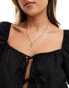 Фото #4 товара SVNX long gold chain necklace with gold pendant