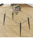 Фото #1 товара Rectangular Glass Dining Table with Black Metal Legs