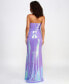 Juniors' Sequined Strapless Feather-Trim Gown