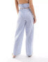 Wednesday's Girl striped wide leg trouser co-ord in blue and white