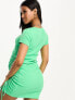Фото #4 товара Mamalicious Maternity ruched side bodycon mini dress in green