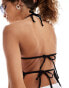 COLLUSION halter top with strappy back in black