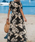 ფოტო #3 პროდუქტის Women's Tropical Plunging-V Maxi Cover Up Dress