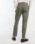 New Look slim suit trousers in dark khaki