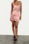 Фото #2 товара Короткое платье из полупрозрачной ткани с принтом ZARA