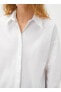 Sivri Yaka Düz Kırık Beyaz Kadın Gömlek 3sak60083uw