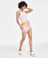 Фото #1 товара Women's Floral-Print Linen Blend Shorts, Created for Macy's