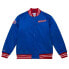 Mitchell & Ness Heavyweight Satin Button Up Jacket Mens Blue Casual Athletic Out