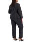 Plus Size Crepe Single Button Jacket & Elastic-Back Pants
