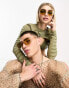 Фото #8 товара AJ Morgan oversized hexangonal sunglasses in champagne