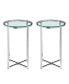 Modern Glam 2-Piece Metal-X Leg Side Table Set