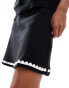 Фото #2 товара Object knitted skater skirt co-ord with contrast trim in black