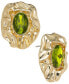 ფოტო #3 პროდუქტის Gold-Tone Stone Hammered Flower Stud Earrings, Created for Macy's