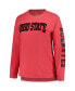 ფოტო #3 პროდუქტის Women's Scarlet Ohio State Buckeyes Plus Size 2-Hit Canyon Long Sleeve T-shirt