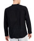 ფოტო #2 პროდუქტის Men's Regular-Fit Crinkled Button-Down Band-Collar Shirt, Created for Macy's