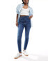 Фото #1 товара Bershka high waist ankle length skinny jean in mid blue