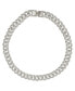 Silver-Tone Plated Crystal Thick Cuban Curb Chain Necklace