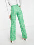 ASOS DESIGN Tall straight ankle suit trouser in green check