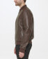 Фото #5 товара Men's Bonded Leather Varsity Jacket