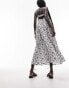 Topshop contrast colour broderie chuck on midi dress in mono M - фото #8