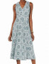 Фото #1 товара Платье Michael Kors 295596 с завязкой на талии и миди-платье, зеленое, размер S