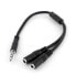 Фото #1 товара StarTech.com Headset adapter for headsets with separate headphone / microphone plugs - 3.5mm 4 position to 2x 3 position 3.5mm M/F - Black - 3.5 mm - 2 x 3.5 mm - Male - Female - Polyvinyl chloride (PVC)