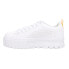 Фото #3 товара Puma Mayze Floral Embroidered Platform Lace Up Womens White Sneakers Casual Sho