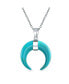 ფოტო #1 პროდუქტის Boho Tribal Style Horn Italian Crescent Luna Waning Half Moon Pendant Necklace For Women Sterling Silver