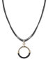 Gold-Tone & Leather Ring Triple-Cord Pendant Necklace, 16" + 3" extender