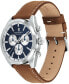 Men's Datron Swiss Quartz Chrono Cognac Leather Watch 40mm