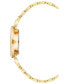 ფოტო #2 პროდუქტის Women's Three Hand Quartz Round Gold-Tone Alloy Link Bracelet Watch, 30mm