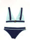 Womens Chloe Blue/ Aqua 258437 color block Bikini Swim set size XL /IT 48