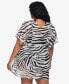 Фото #2 товара LAUREN RALPH LAUREN 298992 Plus Size Zebra-Print Tunic Cover-Up 2X