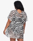 LAUREN RALPH LAUREN 298992 Plus Size Zebra-Print Tunic Cover-Up 2X