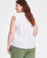 ფოტო #1 პროდუქტის Trendy Plus Size Ruffled-Trim Sleeveless Blouse, Created for Macy's