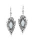 Фото #1 товара Fritz Casuse Sterling Silver Arrowhead and White Agate Gemstone Lever Back Earrings