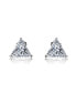 ფოტო #1 პროდუქტის Sterling Silver White Gold Plated with 4ctw Lab Created Trillion Triangle Modern Stud Earrings