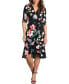 Women's Flirty Flounce Midi Wrap Dress with 3/4 Sleeves