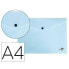 LIDERPAPEL Folder dossier brooch polypropylene DIN A4 opaque light blue 50 sheets