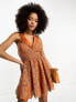 Фото #1 товара ASOS DESIGN lace collar mini dress with open back detail in rust