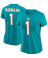 ფოტო #1 პროდუქტის Women's Tua Tagovailoa Aqua Miami Dolphins Name Number T-shirt