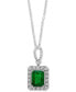 Фото #1 товара EFFY Collection eFFY® Emerald (2-1/5 ct. t.w.) & Diamond (1/4 ct. t.w.) 18" Pendant Necklace in 14k White Gold (Also Available in 14k Yellow Gold)