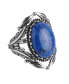 ფოტო #1 პროდუქტის Sterling Silver and Genuine Gemstone Leaf Design Ring, Sizes 5-10